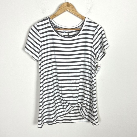 Green Envelope Tops - 2/$20 Green Envelope Striped White‎ Black Top M NWT